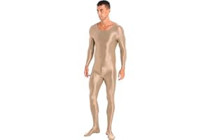 YiZYiF Body da Uomo Tuta Intera Lunga Leotard Bodysuit Unitard Catsuit da Uomo con Cerniera Inferiore Leggings Tuta da Ginnastica Jumpsuit Underwear Sportswear Allenamento