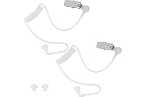 GREACESRIO Tubo Acustico Aria di Ricambio Walkie-talkie, 2 Pezzi Auricolare Condotto Aria con Clip, Trasparente Coil Acustico Compatibile con Baofeng Retevis Motorola Kenwood Walkie Talkie