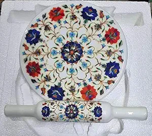 Printed Designs Marble chakla Belan Set ( Wooden Belan) / Rolling Pin and Board