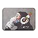 Produktbild vintage cap Door Floor Mat Area Rug Anti-Skid Foot Pad Gorilla with Headphones Art Water Absorption Doormats for Home Indoor Outdoor Kitchen Bathroom Entry Clean Step