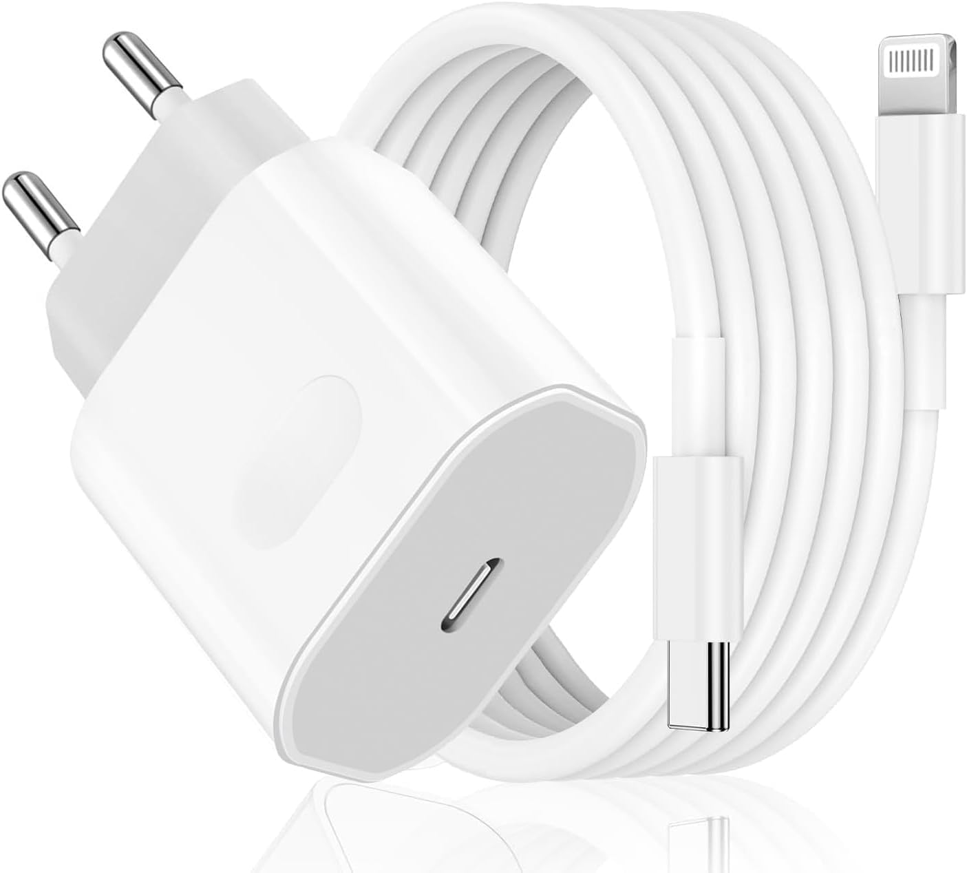 Cargador Carga Rapida for iPhone 14/14 Pro/14 Pro Max/14 Plus 13 12 11 SE XR X XS 8, 25W USB C Carregador Enchufe Rapido con 2M Cable