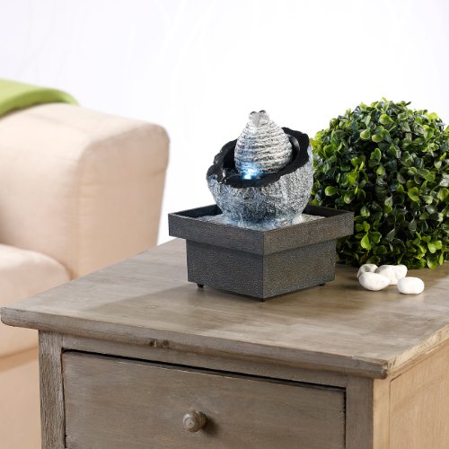 infactory Zimmerbrunnen „Wasserspiel“ mit Pumpe und LED, ca. 17 cm - 2