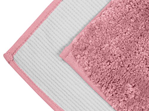Mikrofaser Badteppich – klassisch + modern + universell einsetzbar – erhältlich in 13 modernen Farben und 6 verschiedenen Größen – die extra Streicheleinheit für Ihre Füße in geprüfter Markenqualität, altrosa, 50 x 70 cm - 4