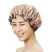 Waterproof Womens Shower Cap Cap Bath Shower Reusable Clear Satin Hair Cover - 7 Colors - Coffee