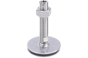 Ganter Normelemente GN 41-40-M16-100-D3-UK 41-40-M16-100-D3-UK-Stainless Steel Adjustable Feet | Rubber Vulcanised, Silver, Gewinde d2: M16X100