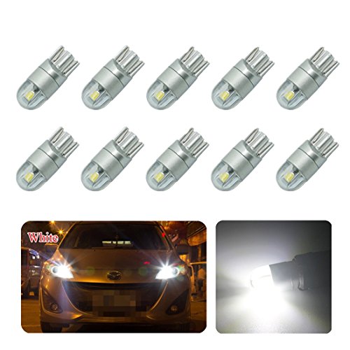 FEZZ 10pcs CANBUS T10 lampadine a LED 3030 2SMD Luci Piastra lampada auto Gioca Car interno Bianco