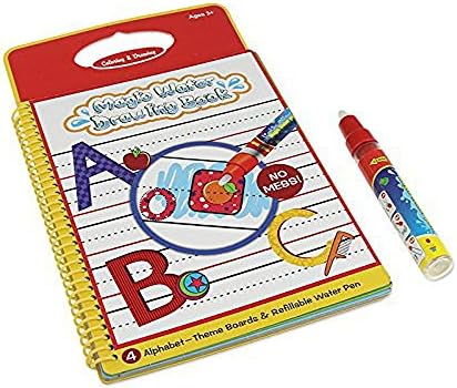 PTCM Magic Kids Water Aqua Reusable Drawing Book with 1 Magic Pen / Intimate Coloring Book Water Painting Board,Early childhood educational toys (ABC Alphabet Book)