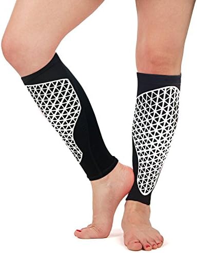 Calf Compression Sleeves - Compression Leg Socks (1 Pair) / Calf Guards for Running, Cycling, Basketball, Football, Hiking - Premium Compression Support Stockings for Women and Men (Black,L)