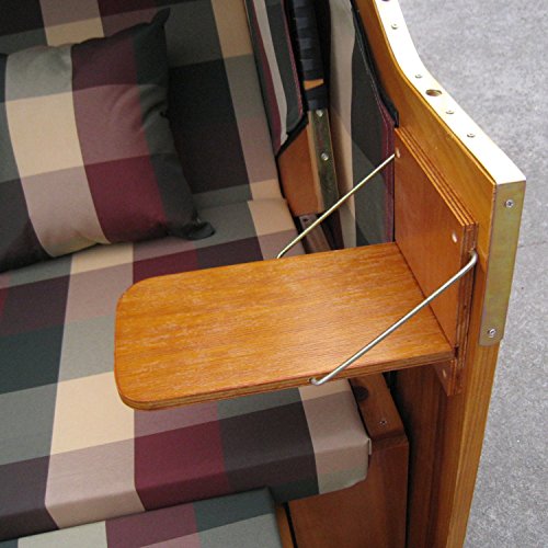 Zweisitzer Strandkorb mit klappbarer Rückenlehne für 2 Personen 118 x 80 x 160 cm (Grau) - 8