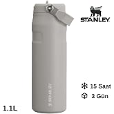 Stanley The IceFlow Flip Straw Pipetli Termos Bardak 1.1 LT Matara Gri, 5003378789