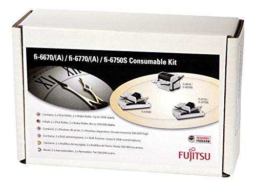FUJITSU Consumable Kit fi-6670 fi-6670A fi-6770 fi-6770A fi-6750S 2xPick Roller PA03338-K011 2x Break Roller PA03576-K010