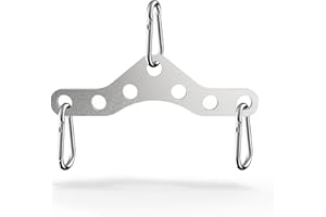 J Bryant Piastra adattatore doppia a singola puleggia in acciaio inox, connettore per macchina da palestra con 3 moschettoni per tricipiti, tricipiti, bicipiti e allenamento funzionale