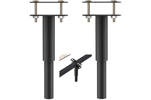 YELIKIT Patas de cama ajustables, 2 patas de cama ajustables, patas negras para muebles, gruesas, patas de armario de acero, 18 – 33 cm, patas de soporte para muebles, manualidades, armario, mesa,