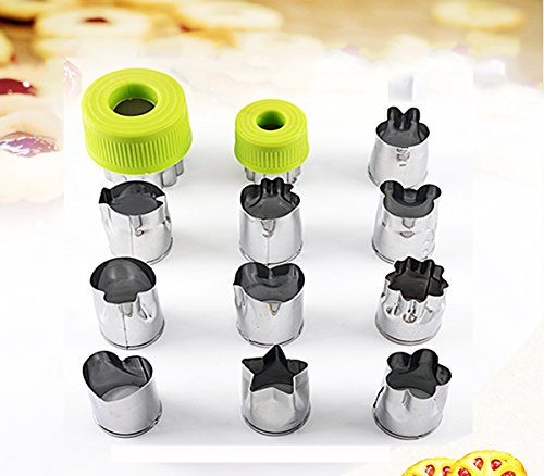 Makidar 12 Stück Edelstahl Gemüse, Obst, Gemüseschneider Mold Ausstechform Mold
