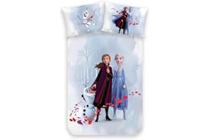 MTOnlinehandel Anna & Elsa Bed Linen 100 x 135 cm 40 x 60 cm Cotton Flannel Flannelette Frozen Baby Bedding for Girls 1 Pillowcase 40 x 60 cm + 1 Duvet Cover 100 x 135 cm
