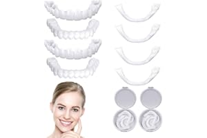 Lotvic Faux Dentier Sourire Parfait, Dent Provisoire Fausse Dent Dentier Amovible Haut et Bas, Facette Prothese Dentaire, Facette Dentaire, Dentier Provisoire, Dent Provisoire pour Hommes Femmes