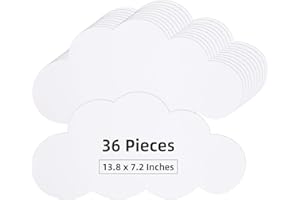 MixTeach 36 Pieces Large White Cloud Cutouts 14 Inch Paper Shape Card Die Cut Room Decorations for Classroom Bulletin Board Wall Nursery Playroom Decor