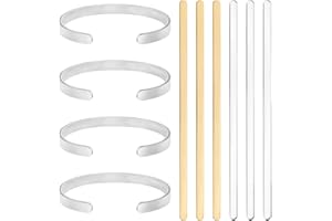Beebeecraft 6 pulsera de 2 colores con Estampado En Blanco Brazalete de Acero Inoxidable Tiras En Blanco Kit de Fabricación de Pulseras con Sello de Metal para Hacer Joyas DIY