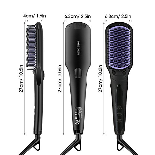 Ionen Glätteisen Haarglätter Bürste,Dare Color LCD Styling Glättungbürste Mit Schnellaufheizungsfunktion Und Perfekt Hitzeschutz Absolut-Anti-Verbrühung Anion Hair Straightener Für Lange und kurz Haare Haarpflege - 2