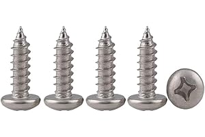 Drenky Viti per Legno, M3 x 10mm Viti Autoperforanti In 304 Acciaio Inossidabile 100 pezzi Vite Testa Tonda Bombato a Croce Phillips Filettatura Intera