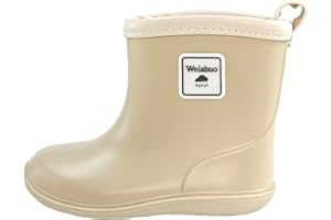 Weishuo Bottes de Pluie Enfant PVC Chaussure Imperméable pour Bebe Fille Garçon