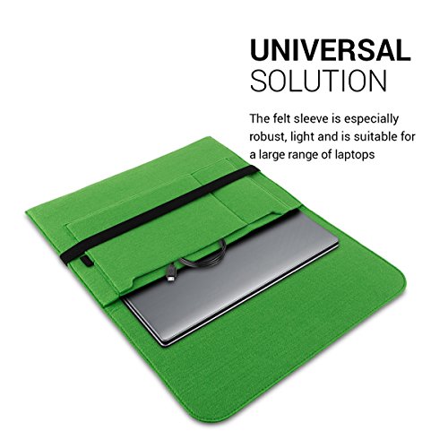 kwmobile Laptoptasche Filz Sleeve f  r 17  17 3 Laptop Notebook Ultrabook - Notebook Tasche Schutzh  lle Laptop Case H  lle in Gr  n mit Innentaschen 