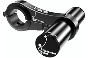 VOLO.FREEDOM TO FLY Volo Staffa di estensione del manubrio della bicicletta in alluminio per tachimetro della bicicletta Staffa della torcia della luce Accessori per biciclette con rondelle in alluminio (nero, 85)