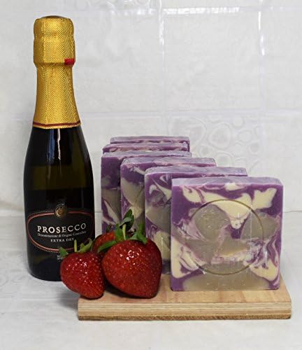 Pink Prosecco &amp; Strawberry Handmade Soap with Shea Butter. By Fizzy Fuzzy.