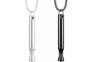XUZOPIM 2 pieces smoking cessation aid, stainless steel smoke-free chain necklace whistle breath saver, quit smoking necklace set for non-smokers against panic attacks breath chain