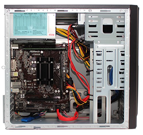 SNOGARD BasicLine lautloser Desktop PC | Intel® Celeron J1900 Quad-Core Prozessor, Intel GMA-HD Grafik, 4GB DDR3 RAM, 240GB SSD + DVD±RW • Noiseless Home Business & Multimedia Center Desktop Computer - 2