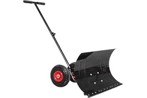 HENGMEI Chasse Neige Pelle à Neige avec Roues Outil de Déneigement pour le Nettoyage de la Chaussée du Jardin