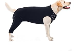 PUMYPOREITY Vestito Recupero Cani, Tuta da Guarigione Body Post-Operatori Tutina Body Protezione Ferite Dopo L’Intervento Chirurgico Camicia Ferite per Cani(Nero, L)