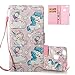 Produktbild Huawei P10 Lite Hülle Silikon Leder Flip Wallet Case,Huawei P10 Lite Hülle Blumen,EMAXELERS Huawei P10 Lite Hülle Flip Handytasche,Huawei P10 Lite Hülle Slim,Huawei P10 Lite Hülle Elegant Retro 3D Schmetterling Blumen Flamingo Unicorn Anime Bunte Muster PU Leder Ledercase Flip Tasche Wallet Schutzhülle Etui Tasche Handytasche Hülle für Huawei P10 Lite,3D Three Cartoon Unicorn Clouds Pink Case