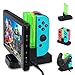 Price comparison product image KOBWA Charging Dock for Nintendo Switch Charger Station for Nintendo Switch Controller Charging Dock 6 in 1 Joy-Con Pro Controller Charger Station with Individual LEDs Indication