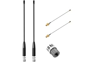 Gbformat 868 MHz Lora Antenne 10dBi pour Meshtastic Lora Long Range Soft Whip-Antenne, SMA Mâle 195mm + Câble (U.FL IPX) vers SMA Femelle pour ESP32, LoRa32 V3, LoRa32u4 II (2 pièces)