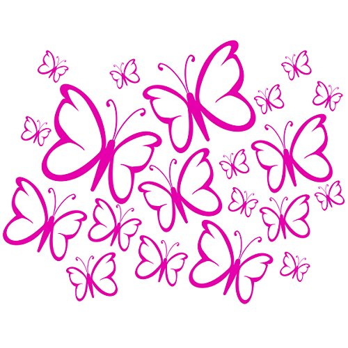 Wandkings Wandtattoo „Schmetterlinge im Set, 20 Stück“ in pink – erhältlich in 33 Farben - 2