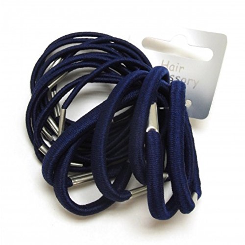 Set of 18 Navy Blue Mixed Thin and Thick Hair Elastics Bobbles Hair Bands
