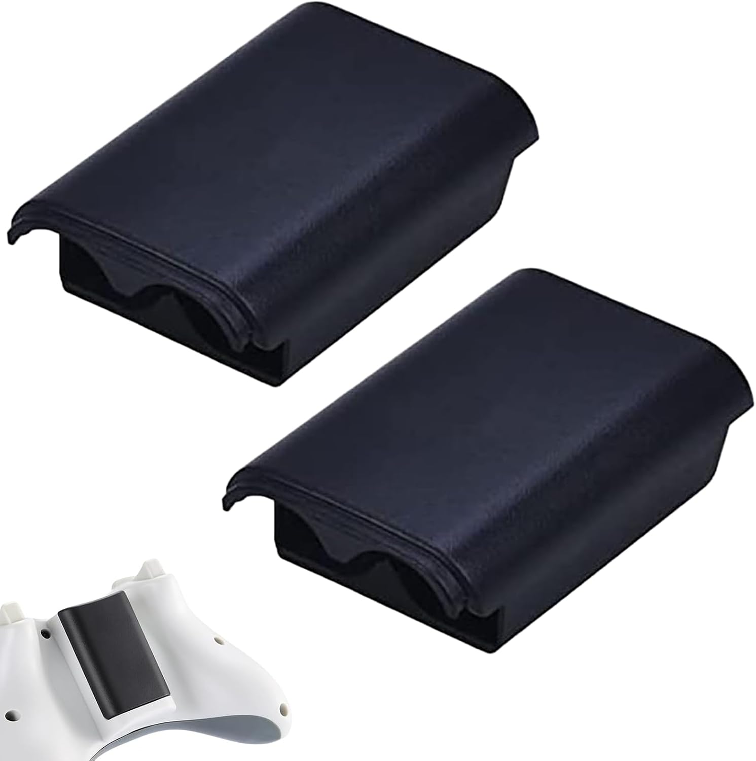 2 Pack Battery Pack Cover Replacement for Microsoft Xbox 360 Wireless Controller, Battery Pack Cover Shell Case for Microsoft Xbox 360 Wireless Controller(Black)