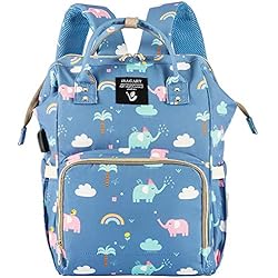 HALOViE Mochila para Pañales Mochila de Pañales y Biberones Bolsa de Pañales Para Bebés Bolso Maternal Cambiador Impermeable Gran Capacidad Bolso de Viaje Multifuncional Organizador Cochecito