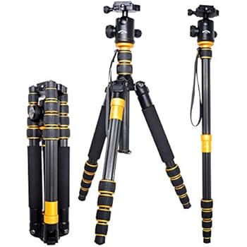 Treppiede In Fibra Di Carbonio Koolehaoda Q666C Con Testa A Sfera - Professionale 150 Cm, 5 Sezioni, Portata 15 Kg, Monopiede Integrato