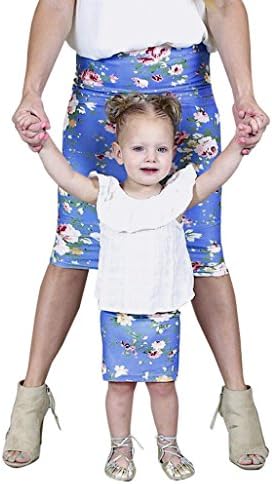 Covermasons Mommy &amp; Me Matching Skirt, Slim High Waist Floral Prints Party Pencil Dress (4T, Girl)