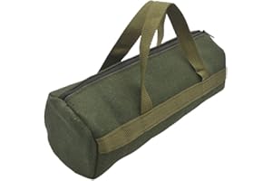 Besshepplo Petit sac à outils fourre-tout en toile pour outils - Petite pochette à outils multifonction - Organiseur de rangement - Sac à outils d'électricien (L)