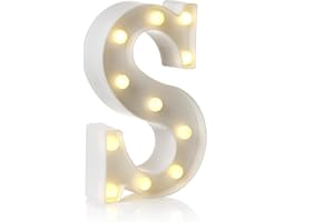 anso LED Alphabet Letter & Number Light Sign Decorations Lamp for Home Birthday Party Event Night Lights 22cm (S)