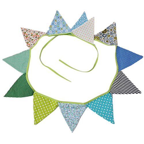 HENGSONG 12 Schöne Wimpel Girlande Süße Bunting Wimpelkette Flagge Banner für Weihnachts Hochzeit Geburtstag Party Dekor