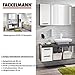 Produktbild FACKELMANN Badmöbel Set Hype 2.0 5-tlg. 115 cm athrazit weiß mit Waschtisch Unterschrank & Keramikbecken & Schubcontainer & Hängeschrank & LED Spiegelschrank