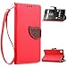 Produktbild Sony Xperia Z5 Premium Lederoptik PU Leder Hülle (Frei 2 in 1 Ball Touch Pen) CaseHome Nature Blatt Etui Magnetverschluss Stil PU-Leder Brieftasche [Standfunktion] Deckel Klapptasche Schale Flip Foliant Schützende Haut Hüllen Mit Wallet Kartenfach Magnetverschluss Standfunktion Handytasche Taljereep Lanyard Strap Tragen Folio Tasche Schutzhülle(Rot Color)