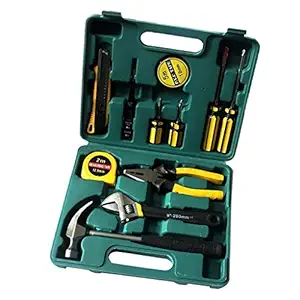 Valashiv 12in1 Plastic All in One Screw Driver, Cutter and Pliers Home Tool Box Kit (Green) - Set of 12