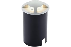 Lucande Spots encastrables dans le sol Milara à intensité variable (Moderne) en Gris Aluminium (1 lampe,à GU10), Spot encastrable extérieur