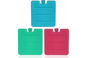 LORD C Ice Packs Cool Box Brick Thermos Freeze Boards Blocks for Travel Picnic Lunch and Car Reusable Cooler Boxes Mini Freezer Pads Small but Long Lasting Assorted Colors Set of 3 in 1 Pack