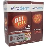 Miraderm Bit Bit Sprey 100 ml - Miraderm Tea Tree Oil Şamuan 150 ml + Metal Tarak Hediye (Islak Sa&ccedil;lar İ&ccedil;in)